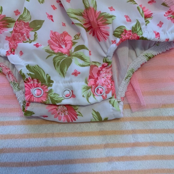 Floral Pink Tulle Onesie - Picture 4 of 5